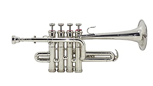 Professional Bb Piccolo Trumpet with Free Hard Case & Silver Mouthpiece - Perfect for Beginners, Students, and Professional Musicians - Ideal for Concerts, Band Performances, and Practice Sessions