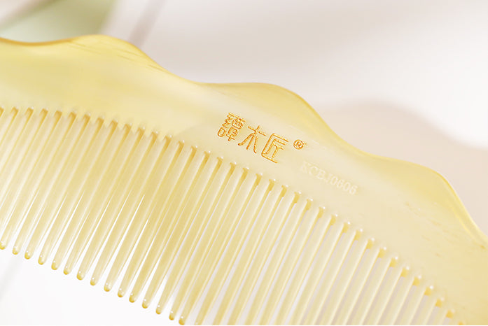 Natural Mountain Shape Sheep Horn Comb for Hair Care - Detangling, Styling & Scalp Massage - Perfect for Home, Travel & Salon Use