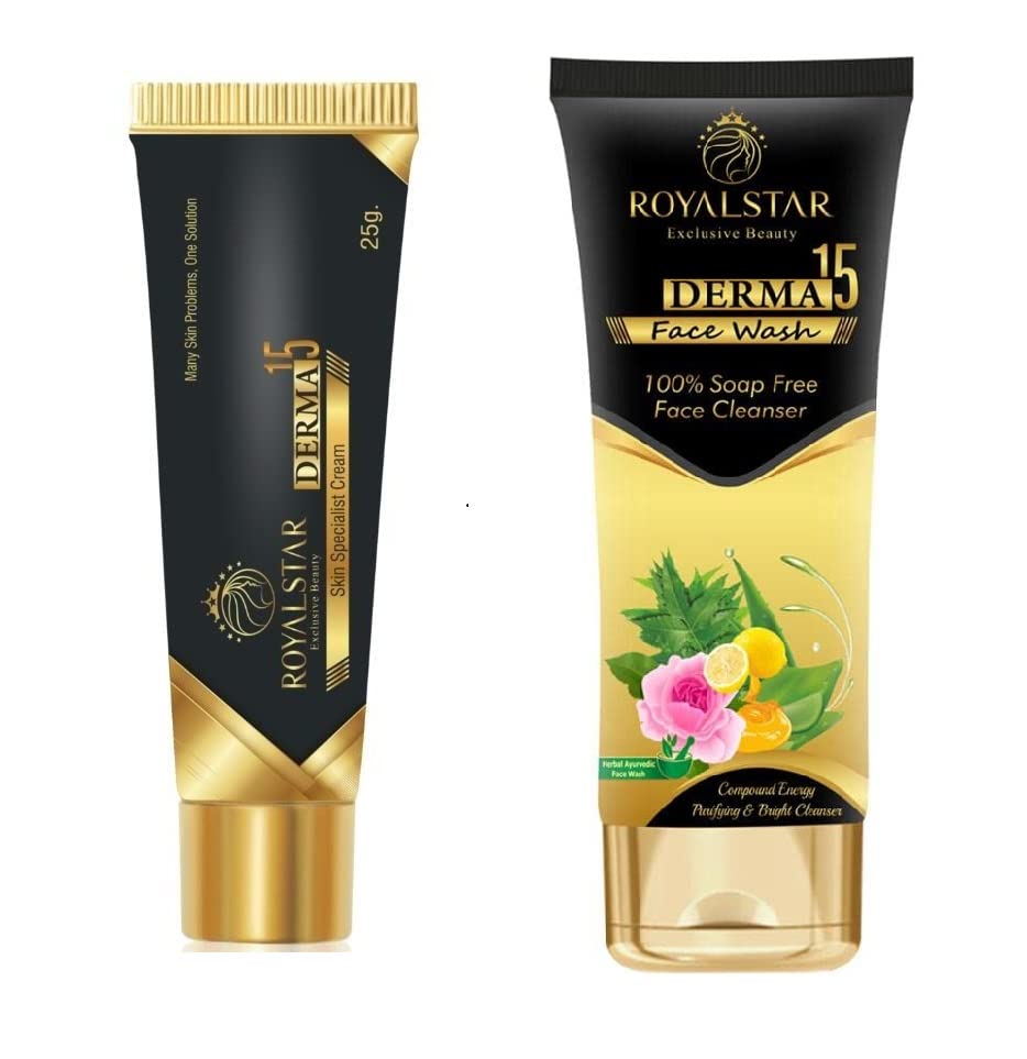 THENYN Roya-Star 15 Derma15 Herbal Dark Circle Remover Cream 25g & Face Wash 100ml (2-Pack) - Anti-Aging Eye Treatment & Daily Skincare Set for Dark Circles & Puffiness - Perfect for Night Routine & Travel Skincare
