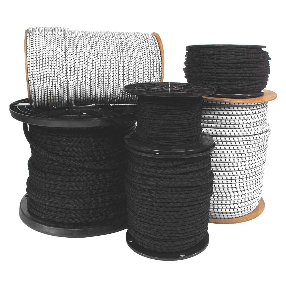 Paracord Planet 1/4 Inch Shock Cord - Heavy Duty Bungee Rope for Hammocks, Cargo Nets, DIY Crafts, Bungee Straps - 25 Feet Black Elastic Cord - Perfect for Outdoor Camping, Survival Gear & Home Organization