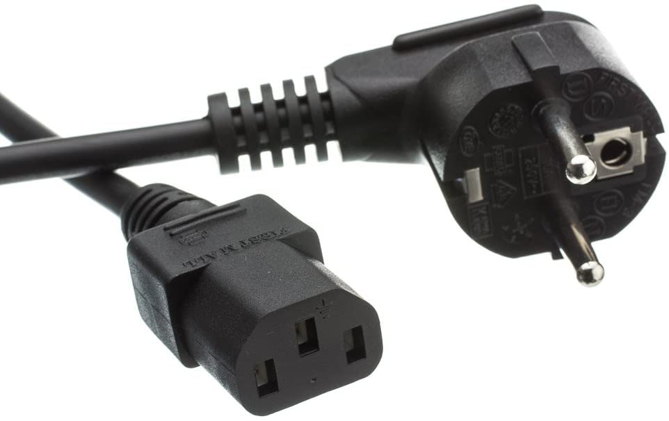 20 Pack 6ft European Computer Monitor Power Cord - CE 7/7 to C13 Europlug - VDE Certified for Safety - Perfect for Office Workstations, Gaming PCs & Home Electronics Setup