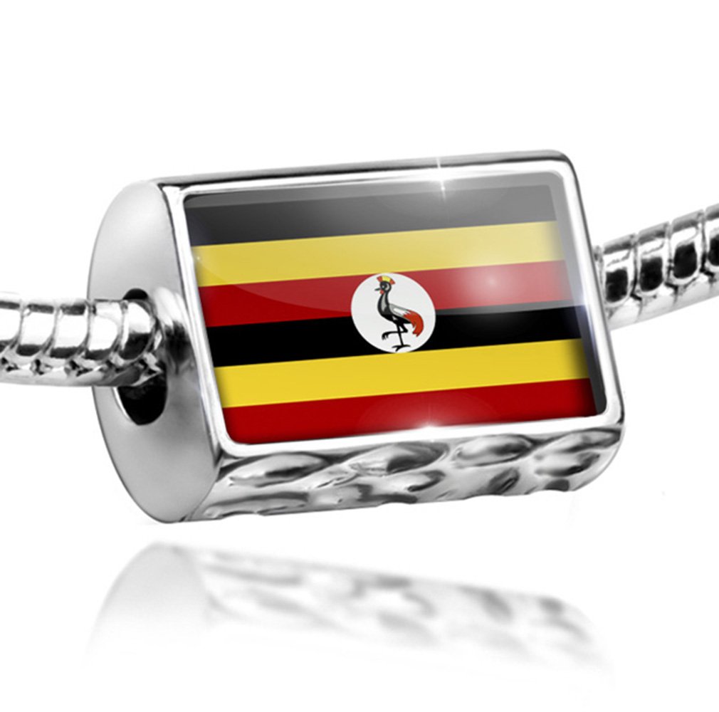 Charm Uganda Flag Beads - Compatible with All European Bracelets for Travel, Cultural Events & Patriotic Jewelry Making