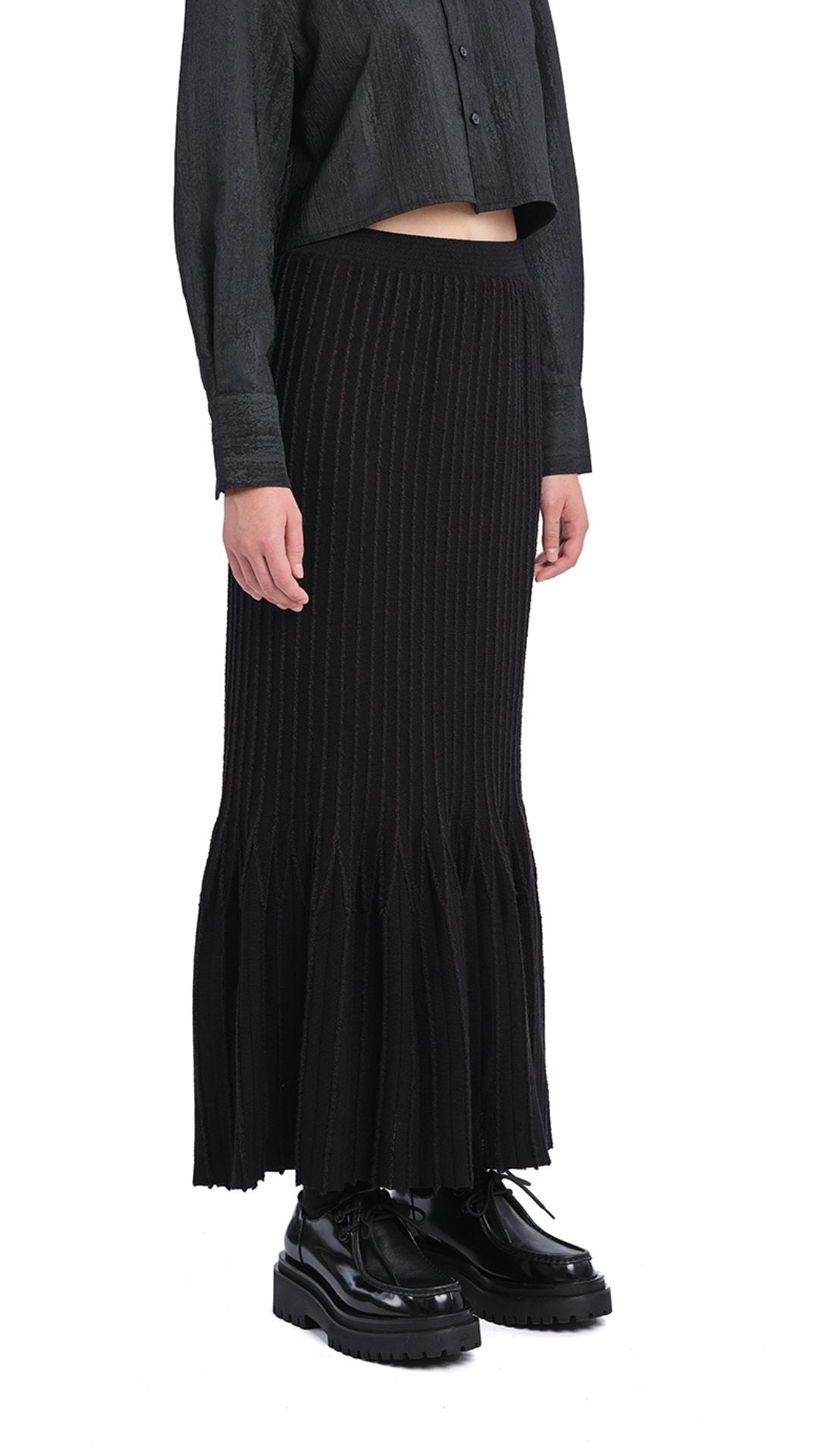 Women's Knitted Fishtail Skirt - Soft Stretchy High Waist Midi Skirt for Fall & Winter | Perfect for Office, Party, and Casual Outfits