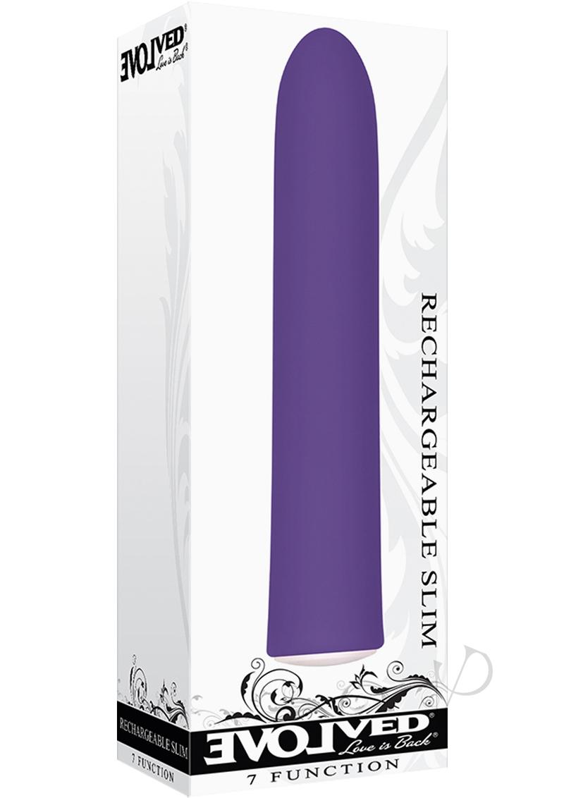 7 Function Rechargeable Slim Vibrator - Purple | Waterproof & Quiet Personal Massager for Women | Perfect for Solo Play & Couples Intimacy