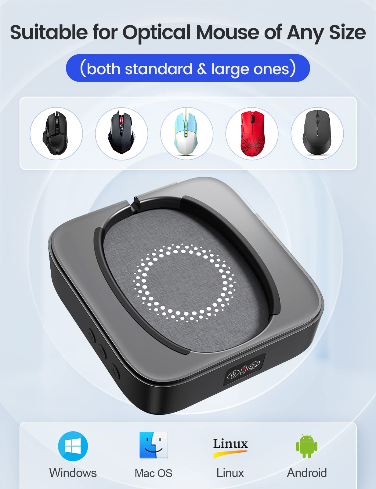 Undetectable Mouse Jiggler - Adjustable Interval & Screen Mouse Mover Device - Auto Mouse Shaker Wiggler for All Mice Sizes - Random Movement Technology - Perfect for Remote Work, Online Meetings & Computer Monitoring