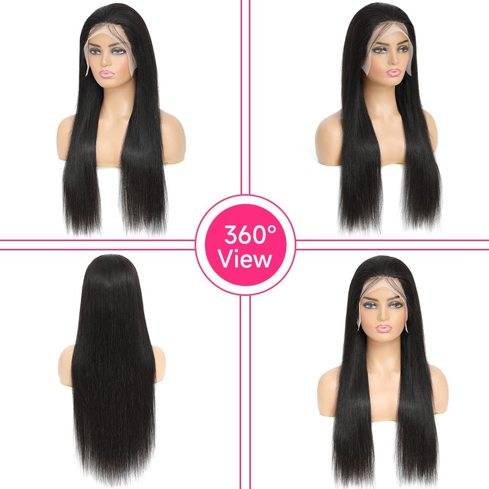 30 Inch Lace Front Wigs Human Hair - Pre Plucked with Baby Hair, 200% Density, Straight 13x4 HD Lace Frontal Wig - Perfect for Daily Wear, Cosplay & Special Occasions