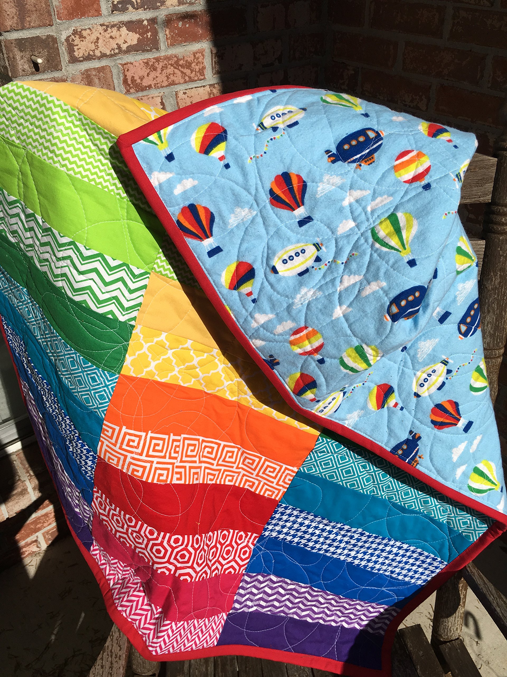 Rainbow Toddler Quilt - Soft & Colorful Baby Blanket for Boys & Girls | Perfect for Nursery, Stroller, and Playtime Comfort