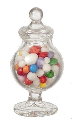 Melody Jane 1:12 Scale Miniature Dollhouse Apothecary Candy Jar with Glass Lid - Perfect for Dollhouse Decor, Collectibles, and Sweet Shop Displays