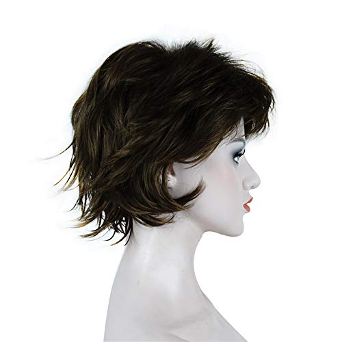Stylish Short Layered Shaggy Synthetic Wig with Bangs for Women - Perfect for Cosplay, Halloween & Daily Fashion Looks