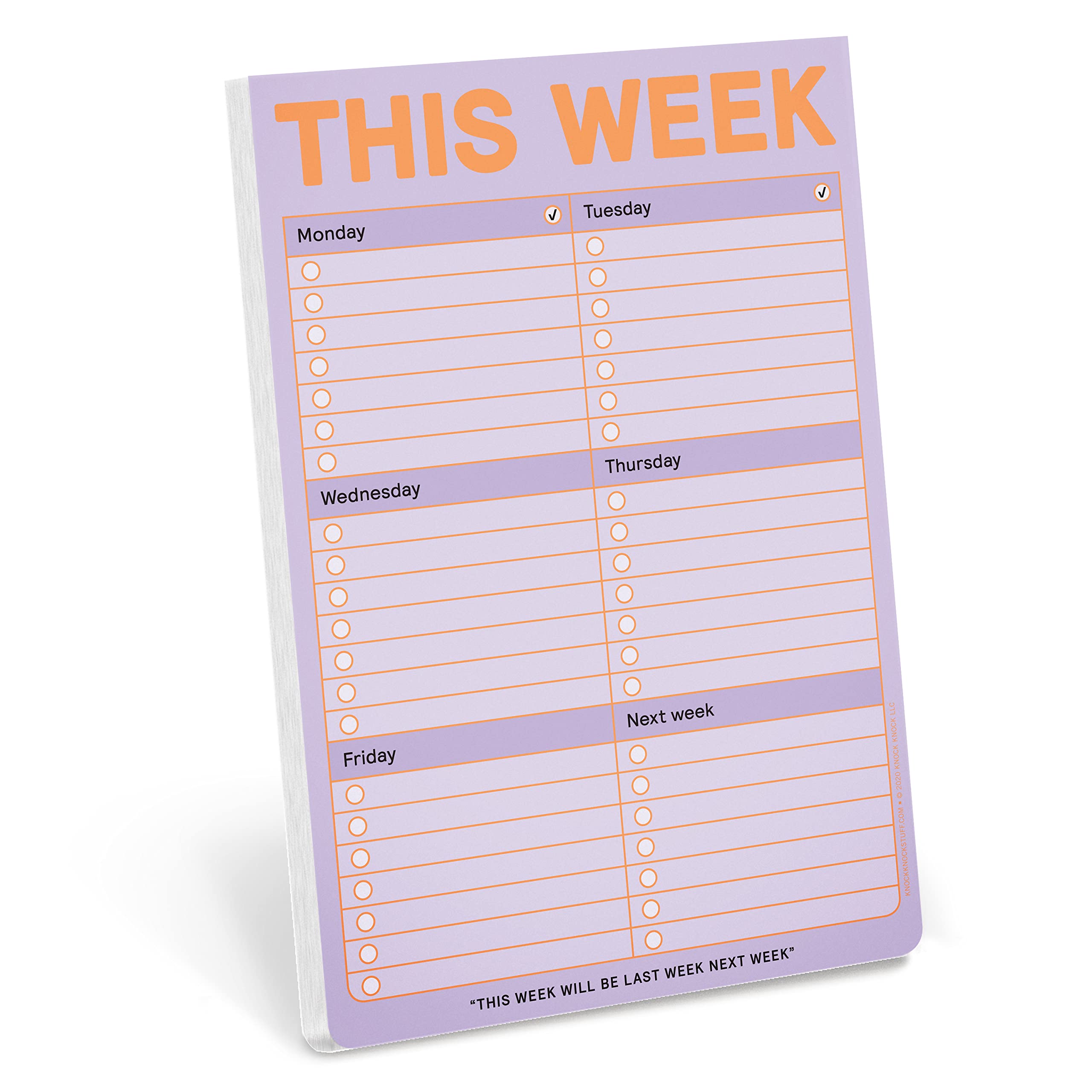 1-Count Knock Knock This Week Pads - 6 x 9-inch Pastel To-Do List Notepads for Office, School & Home Organization - Weekly Planner & Productivity Notepad for Work, Study & Daily Tasks