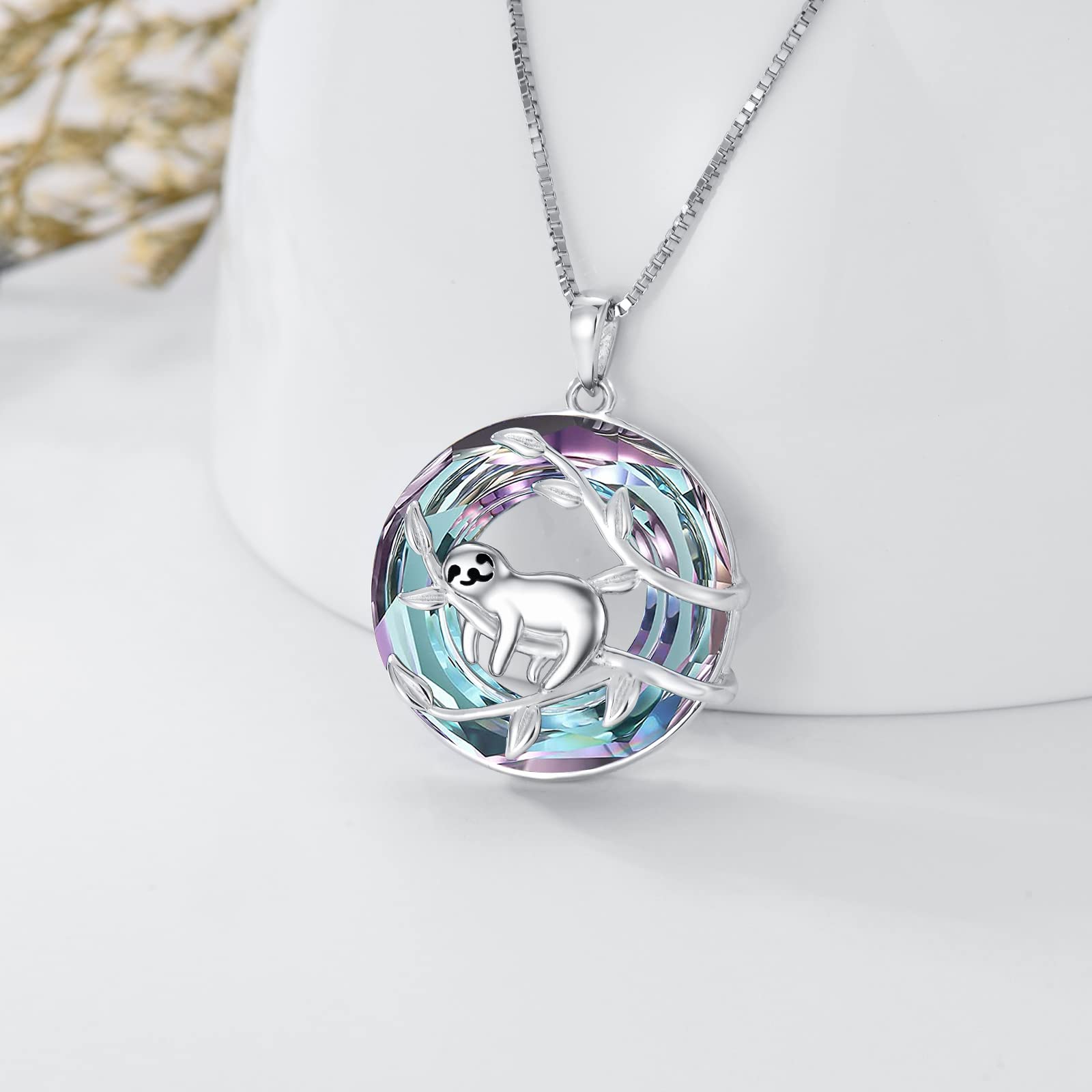 POPKIMI Sterling Silver Sloth Pendant Necklace for Women - S925 Sloth Jewelry Gift for Birthday, Christmas & Special Occasions | Perfect for Animal Lovers, Boho Style & Everyday Wear