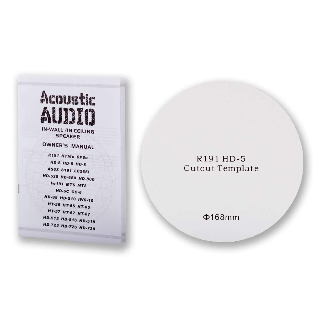 Acoustic Audio R191 In-Ceiling/In-Wall Speakers - 5 Pair Pack, 2-Way Home Theater Flush Mount - Perfect for Home Theater, Surround Sound & Multi-Room Audio Systems