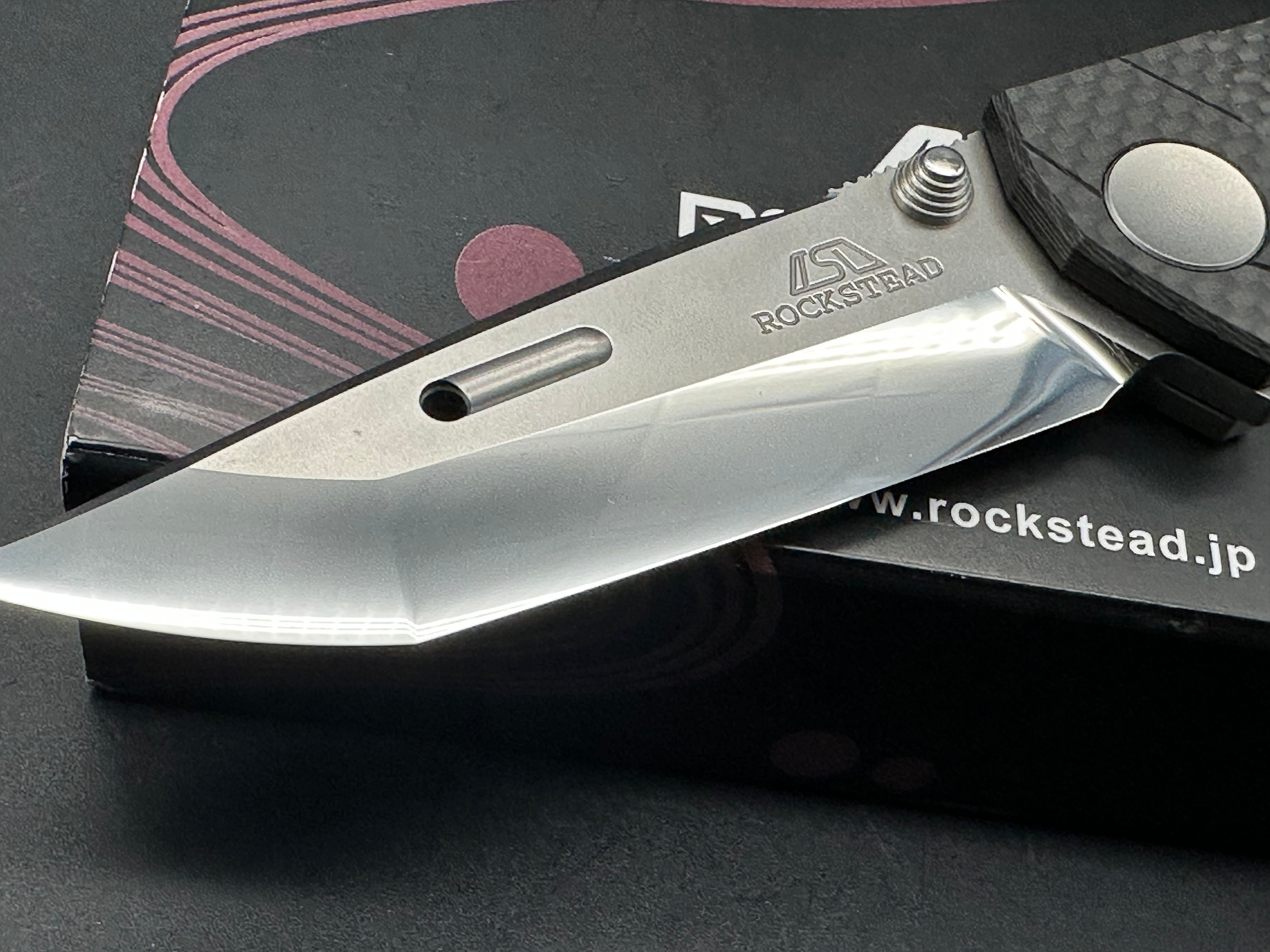 Rockstead Ren ZDP-189 Mirror Finished Tanto Folding Knife - Ultra Sharp Japanese Steel Blade for EDC, Outdoor, and Tactical Use