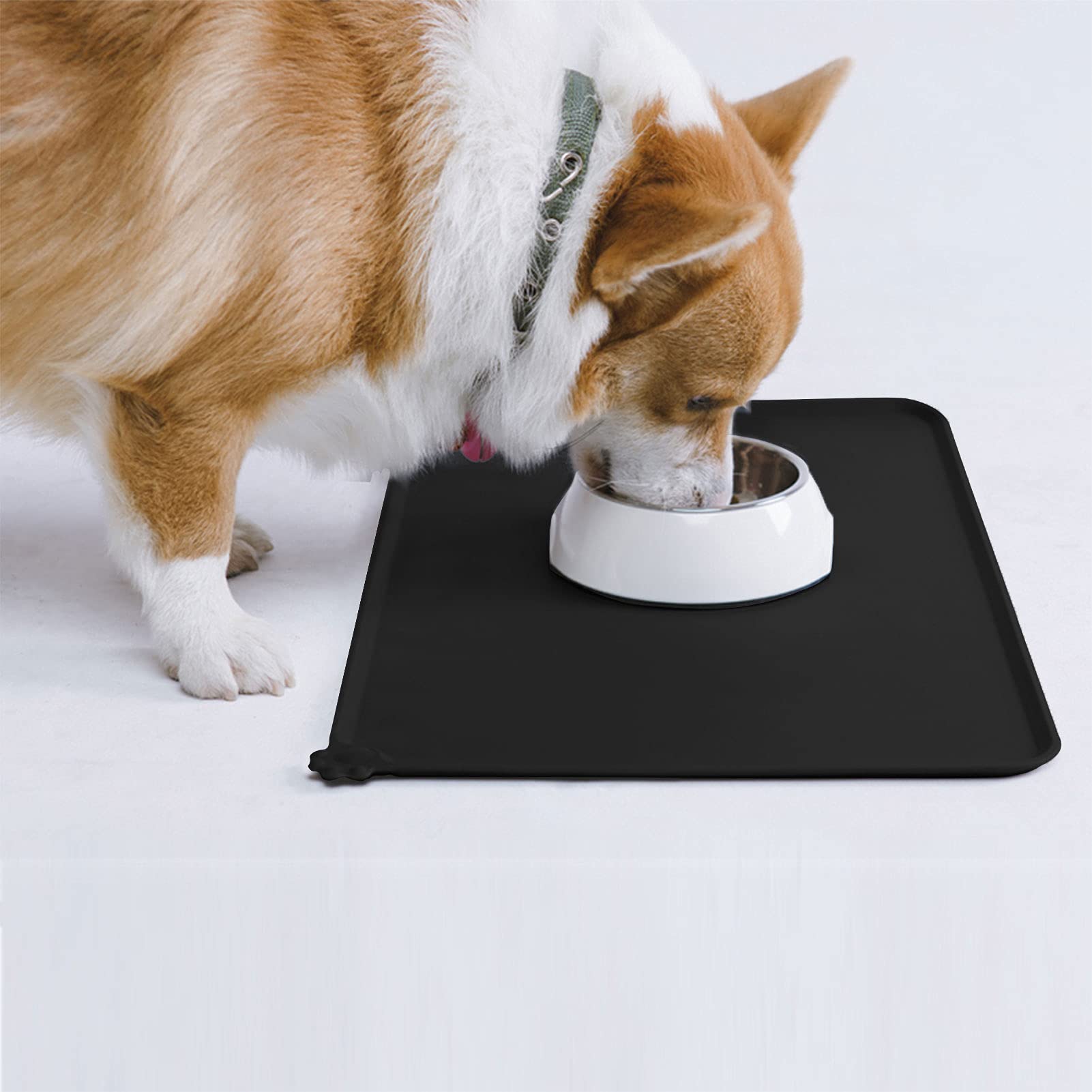 **AUDWUD Non-Slip Silicone Pet Feeding Mat - Waterproof Dog Bowl Pad for Food & Water - Perfect for Messy Eaters & Hard Floors**