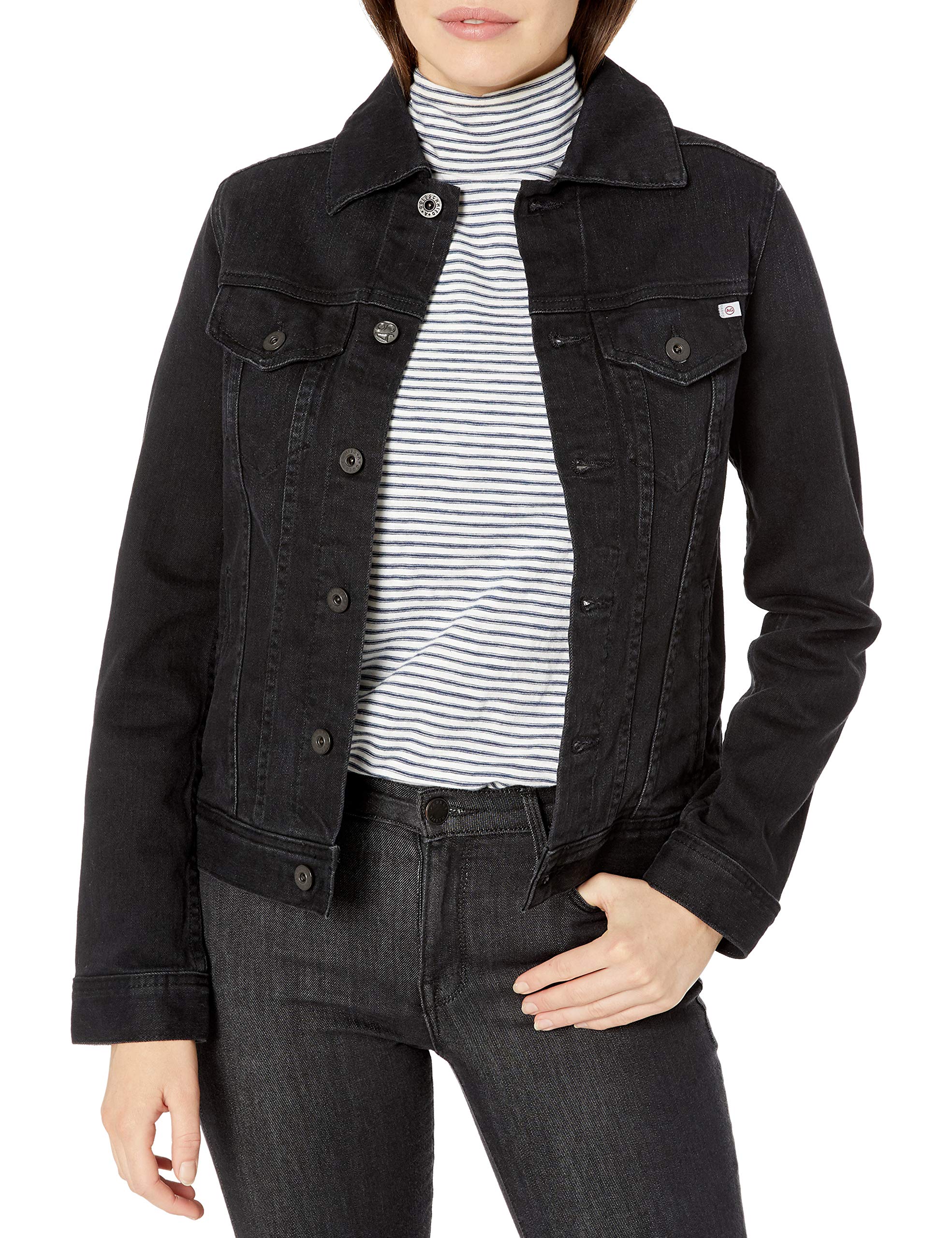 AG Adriano Goldschmied Women's MYA Denim Jacket - Stylish Distressed Denim Jacket for Women | Perfect for Casual Outfits, Date Nights & Layering