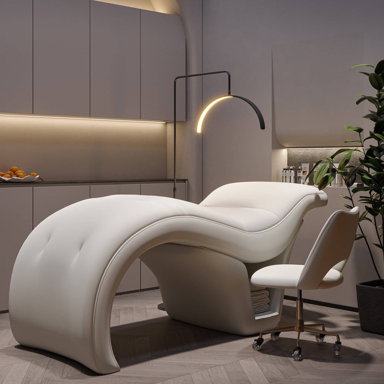 BeNoravo S-Shaped Massage Beauty Bed with Adjustable Stool - Perfect for Spa, Salon, and Home Relaxation Therapy