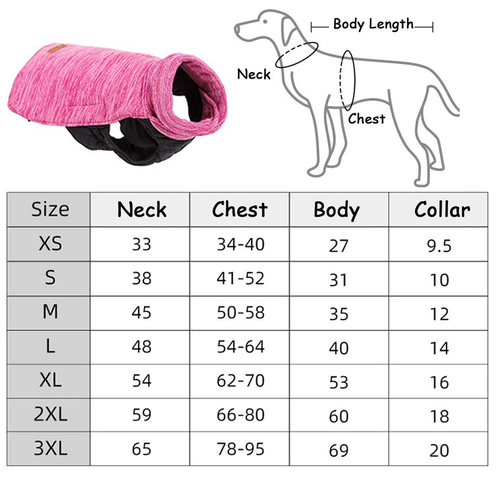 Reversible Dog Coat - Windproof & Warm Winter Dog Jacket for Small, Medium & Large Dogs - Cozy Cold Weather Apparel with Lightweight Safety Vest - Perfect for Outdoor Walks, Hiking & Winter Adventures