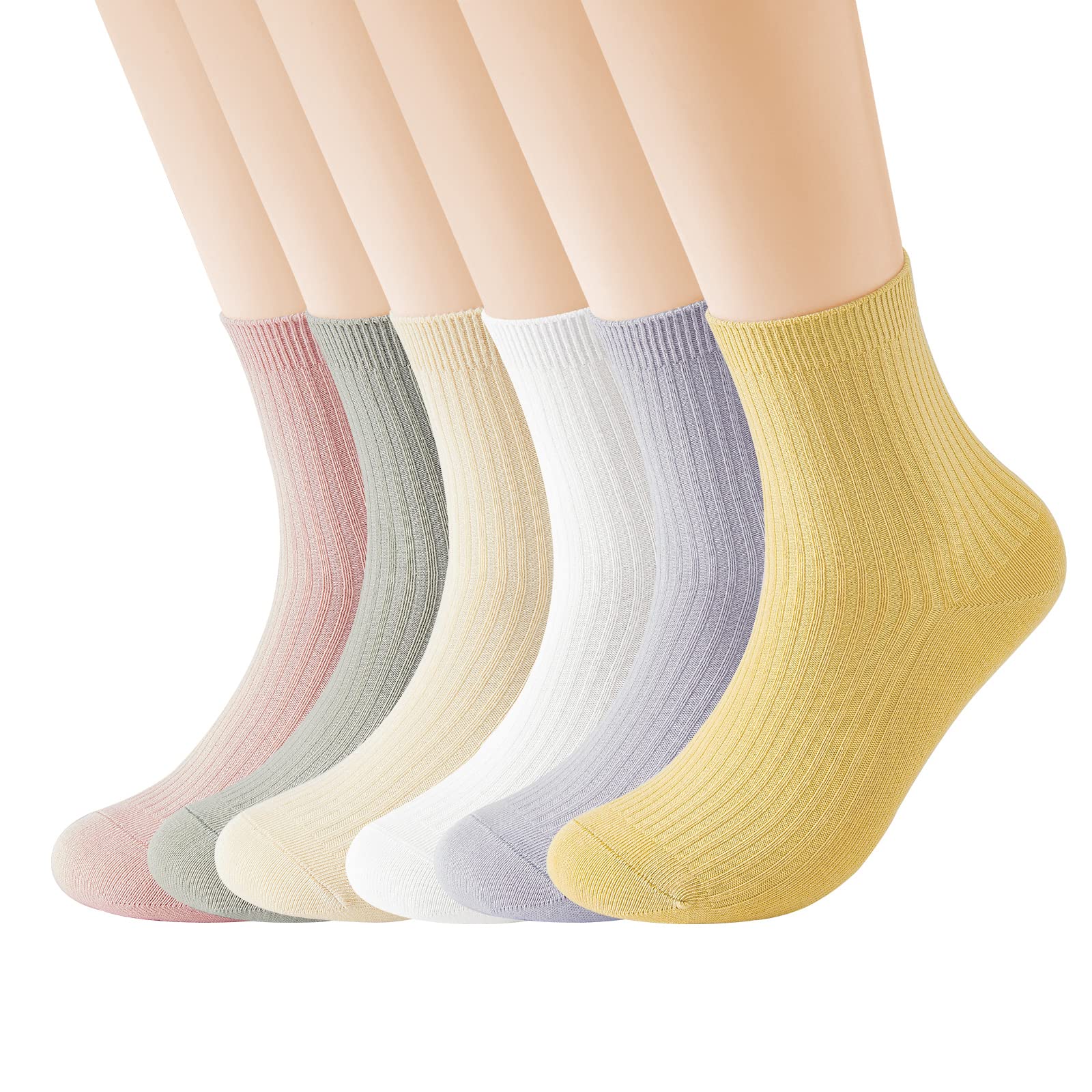 4/6/8 Pairs Women's Cotton Crew Socks - 95% Soft Breathable Knit Socks for Boots, Casual Wear & Everyday Comfort - Multicolor Fashion Socks for Work, Gym & Outdoor Activities
