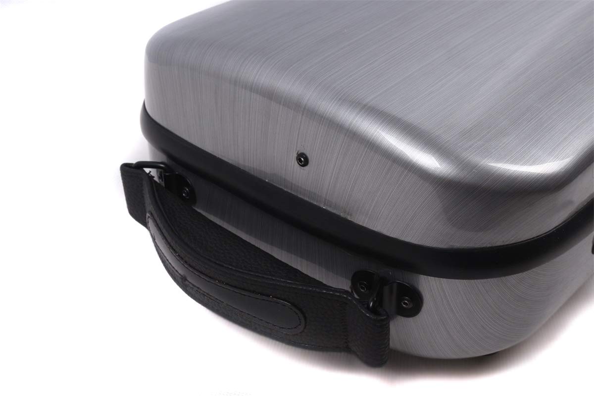 Yinfente 4/4 Full Size Carbon Fiber Violin Case - Oblong Shape with Music Sheet Bag, Adjustable Backstrap & Hygrometer - Lightweight Portable Violin Storage for Professional Musicians & Students - Perfect for Travel, Performances & Practice Sessions
