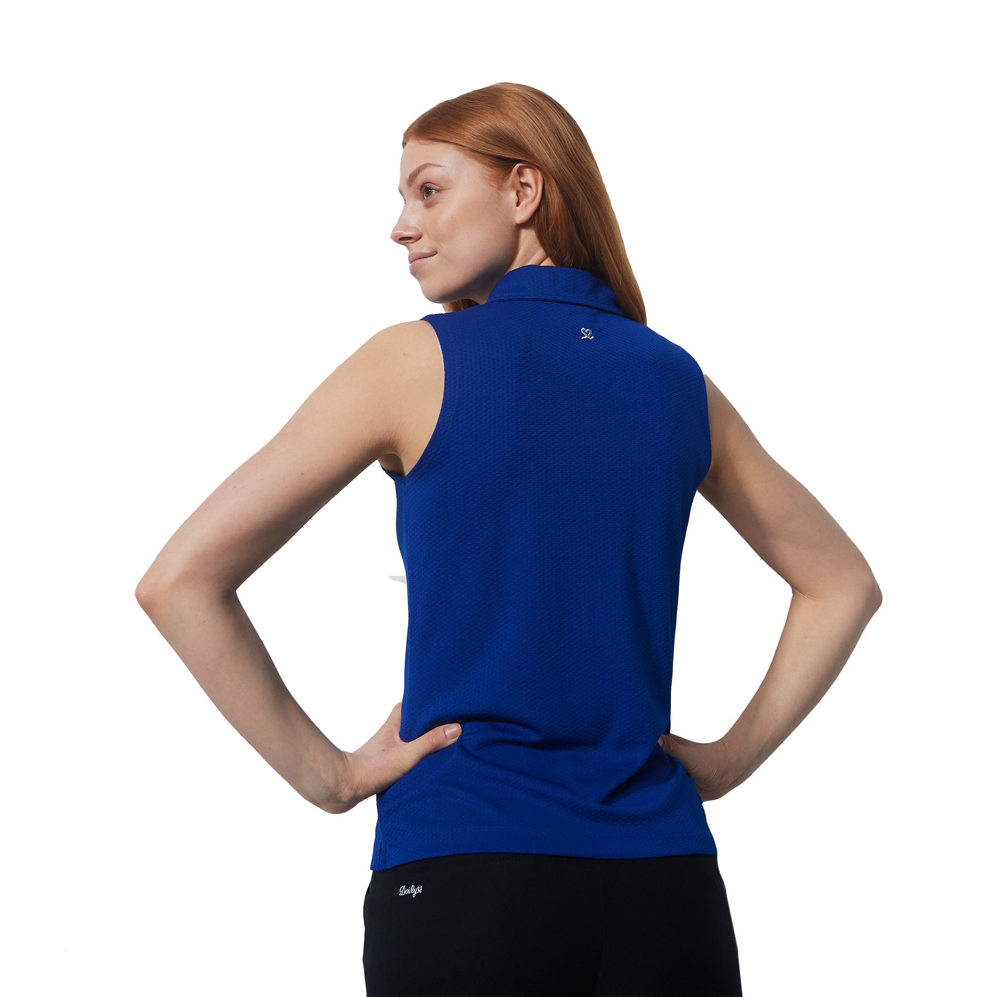 Women's Sleeveless Golf Polo Shirt - Breathable Athletic Top for Golf & Tennis | Peoria Spectrum Blue | Moisture-Wicking Performance Wear for Sports & Outdoor Activities
