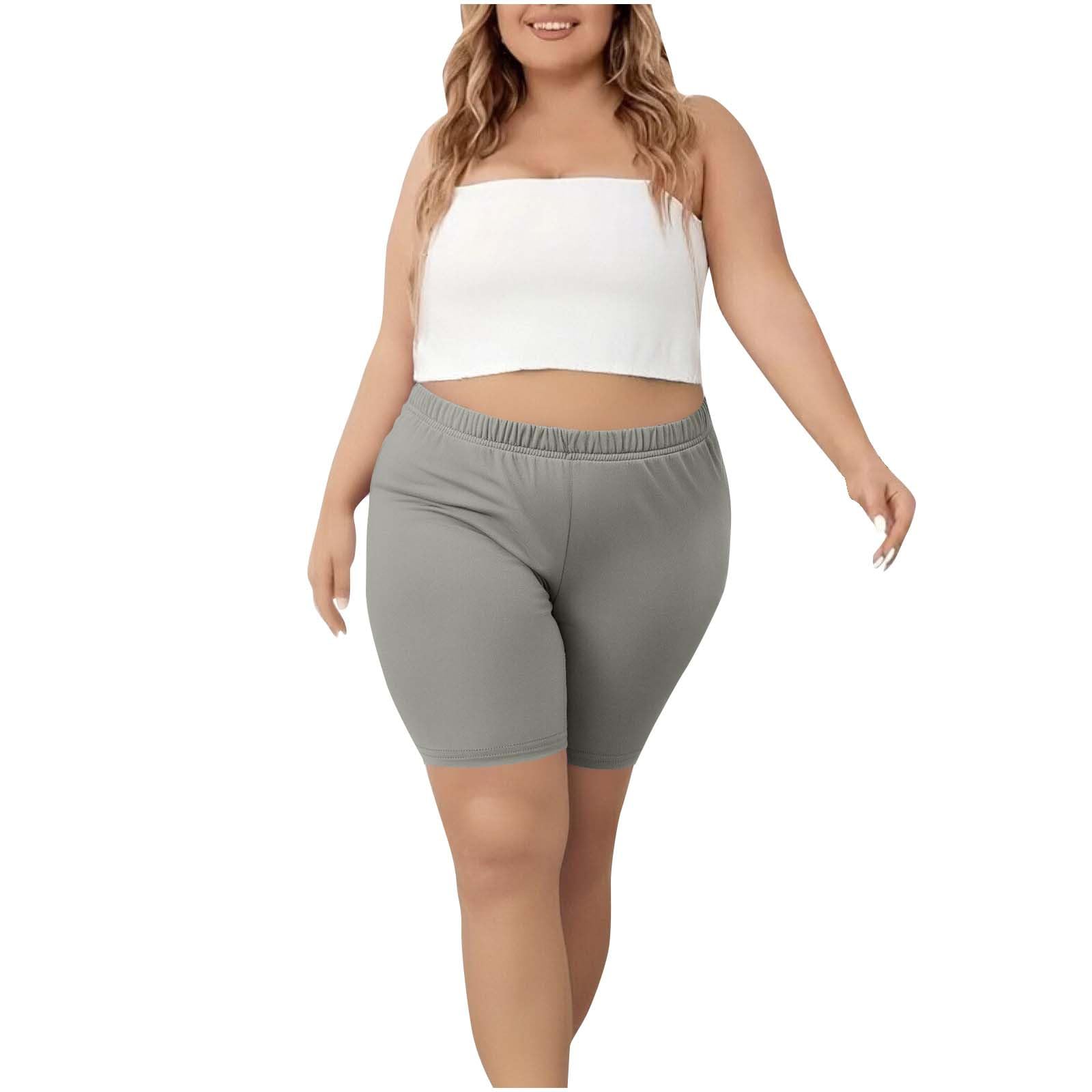Plus Size Yoga Shorts for Women - Lightweight Biker Shorts for Workout & Summer
