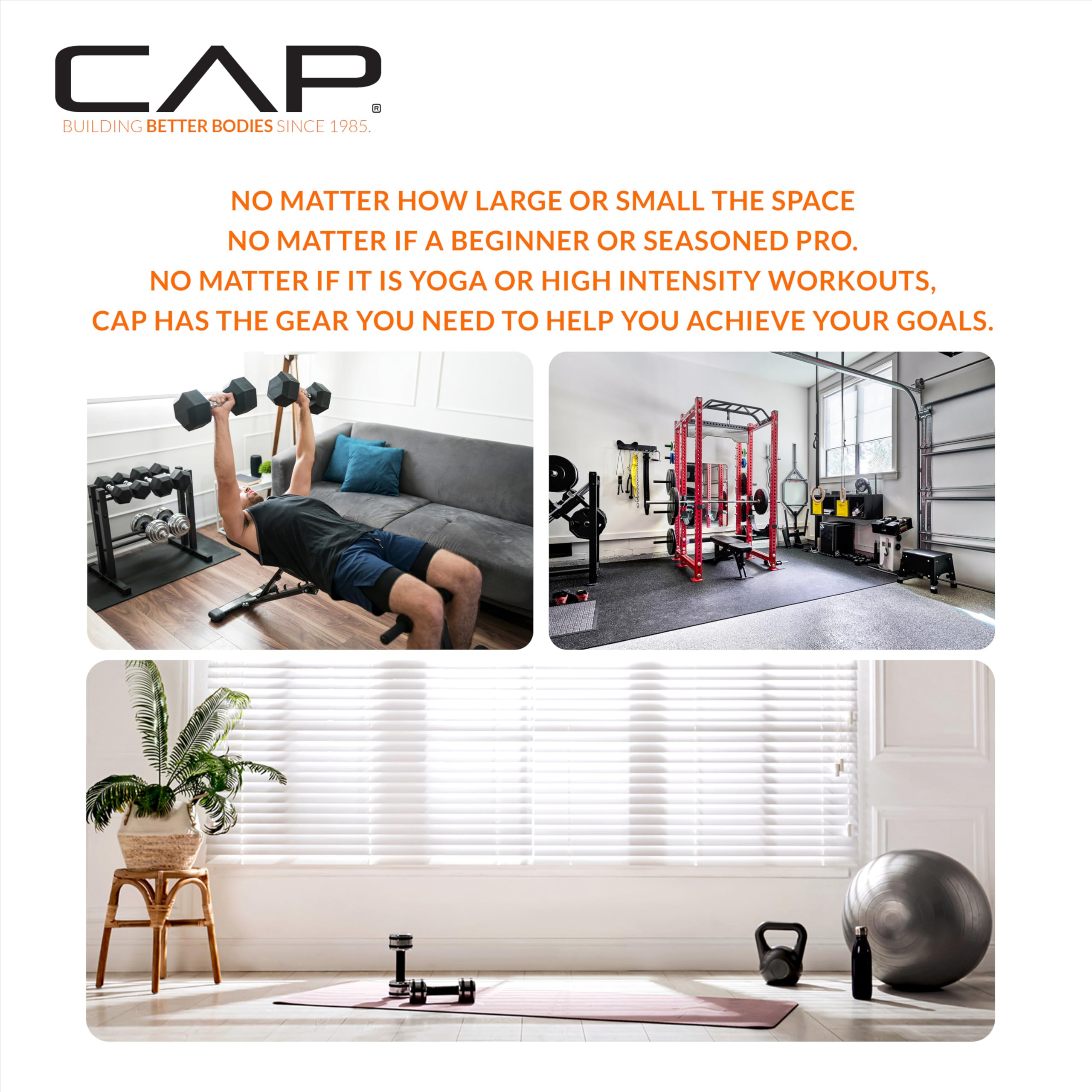 CAP Barbell Cast Iron Olympic Black Weight Plate - 2.5LB to 45LB Weight Set for Strength Training | Gym Equipment for Home & Commercial Use | Perfect for Weightlifting, CrossFit & Powerlifting Workouts