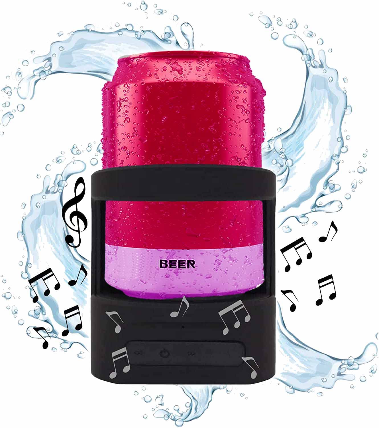Gabba Goods Waterproof Bluetooth Shower Speaker with Built-in Microphone & Suction Cup - IPX7 Rating, 4-Hour Playtime, Beer/Soda Can Holder - Perfect for Shower Singing, Pool Parties & Outdoor Adventures