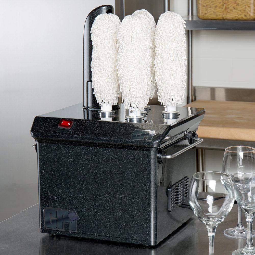 GP5 Black StemshinePro Five Brush Electric Glass Polisher 110V - Professional Glass Cleaning & Polishing Machine for Windows, Mirrors, and Shower Doors - Perfect for Home, Office, and Commercial Use