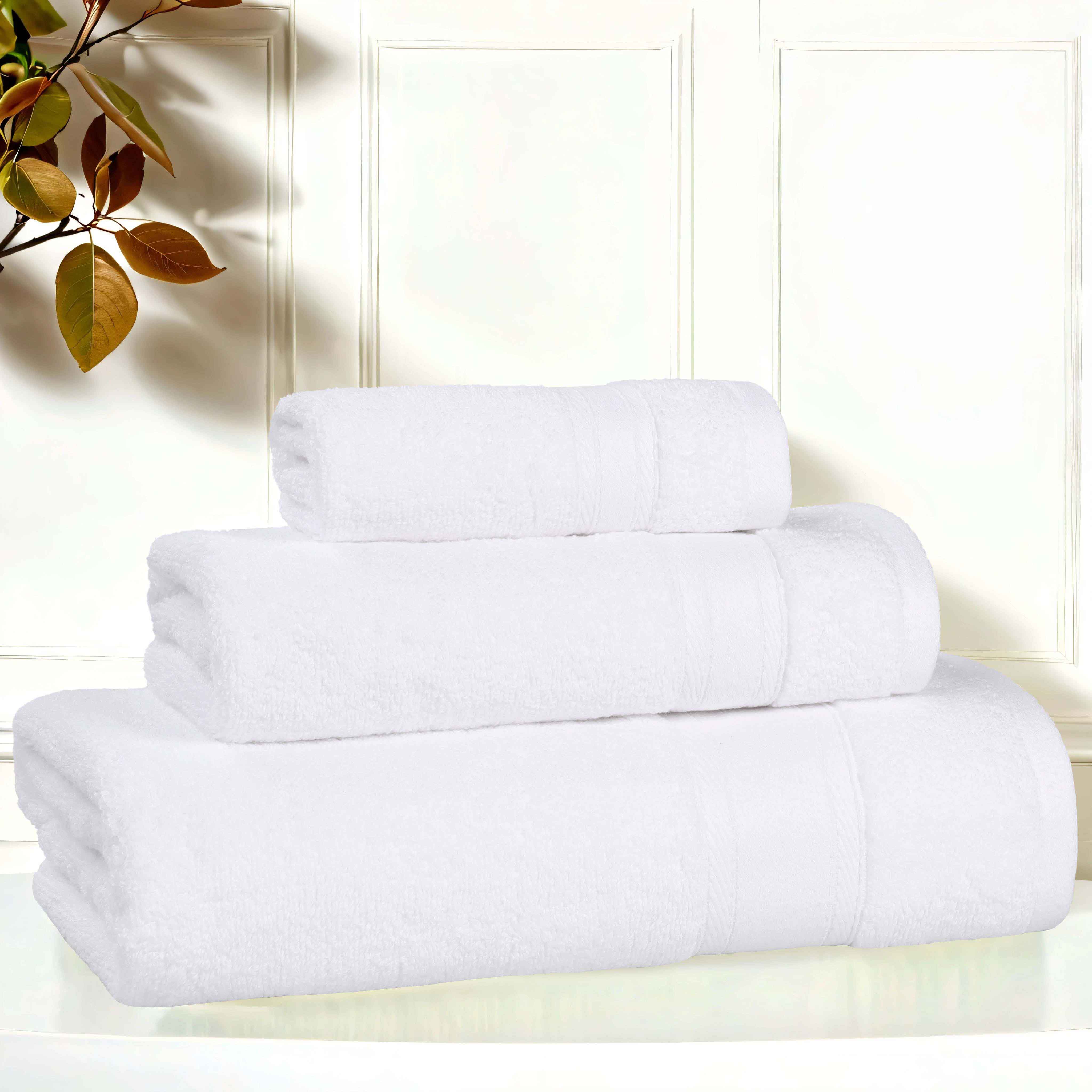 Belmont Zero Twist Cotton Medium Weight Absorbent 3-Piece Bath Towel Set | Soft & Quick-Drying | Perfect for Bathroom, Spa & Gym Use