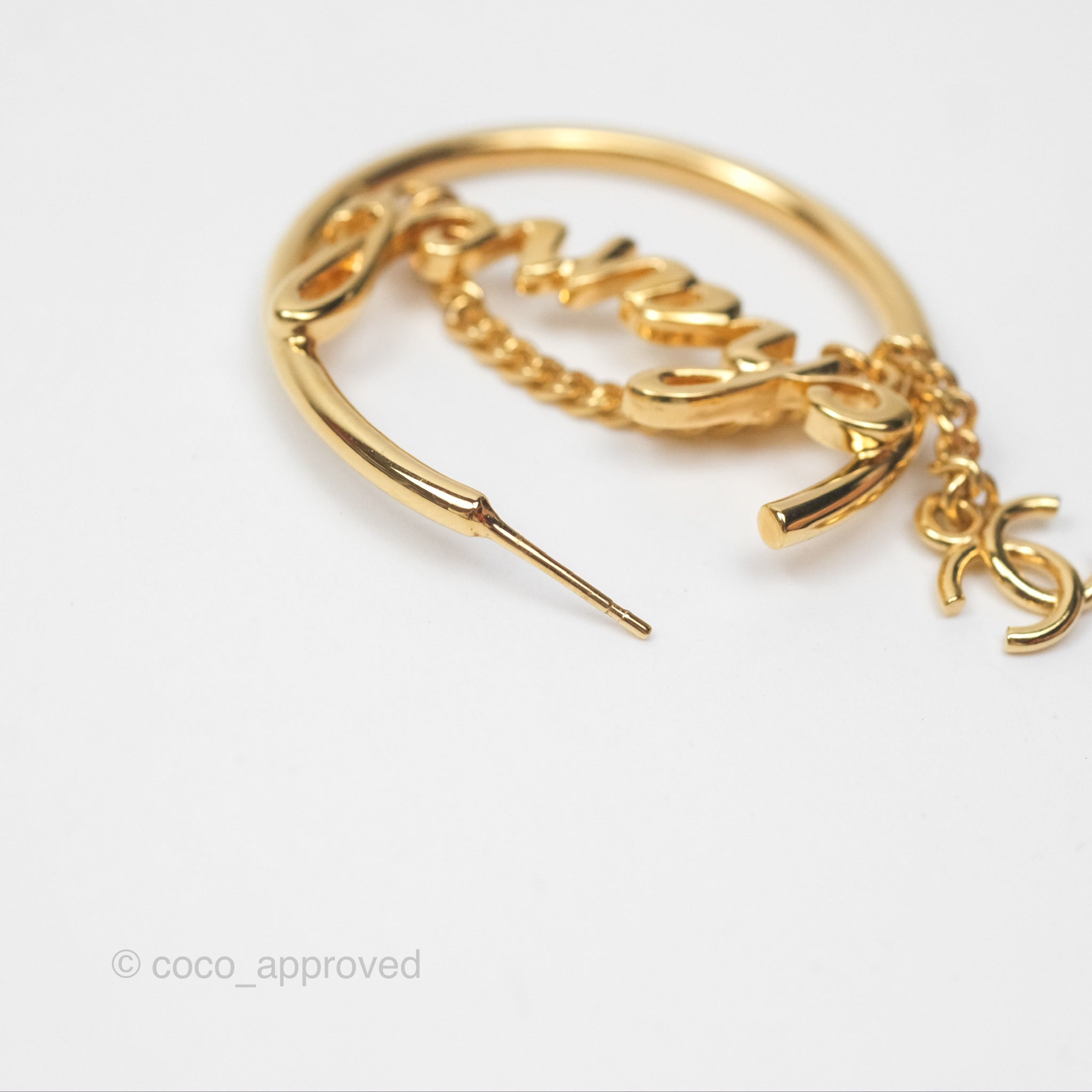 Chanel CC Logo Hoop Earrings - 24K Gold Plated Fashion Jewelry for Women | Perfect for Parties, Weddings & Everyday Elegant Style
