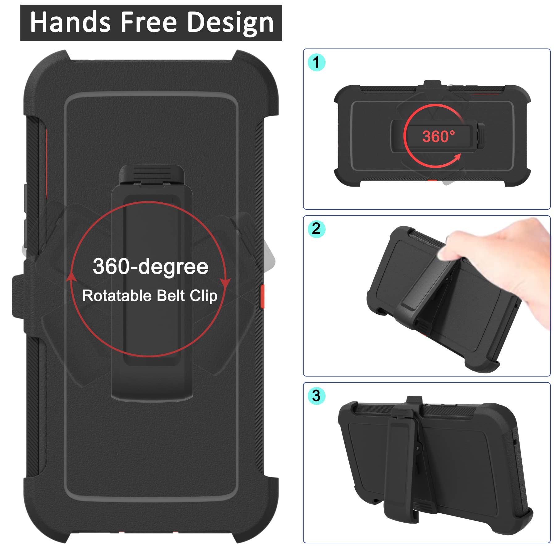 **Shockproof Heavy Duty Rugged Case for Samsung Galaxy A53 5G with Belt Clip Holster & Kickstand - Full Body Protection (Orange) - Perfect for Outdoor, Work & Active Lifestyle**