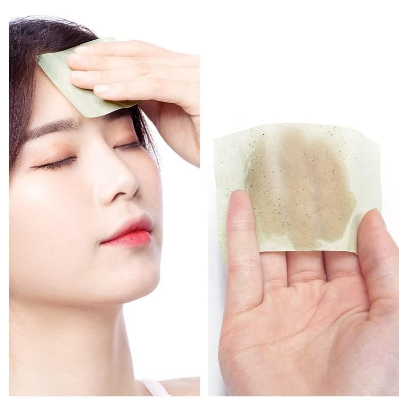 GLNRM Bamboo Charcoal & Green Tea Oil Absorbing Sheets - Natural Face Oil Blotting Paper for Shine Control | Perfect for Oily Skin, Makeup Touch-Ups & On-the-Go Use