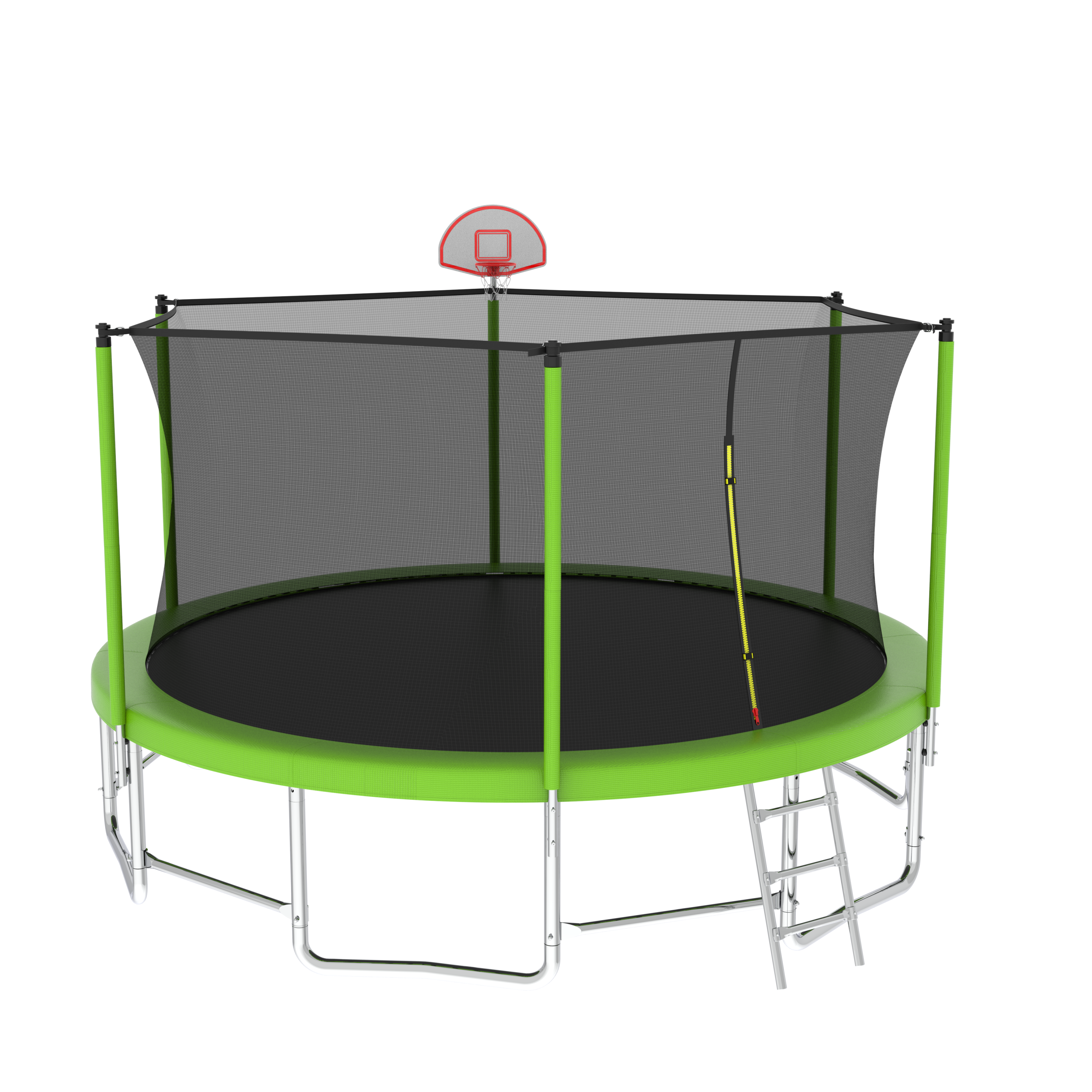 16FT Trampoline with Safety Enclosure Net, Balance Bar & Basketball Hoop - ASTM Approved Heavy-Duty Outdoor Trampoline for Kids & Adults - Perfect for Backyard Fun, Exercise & Family Bonding