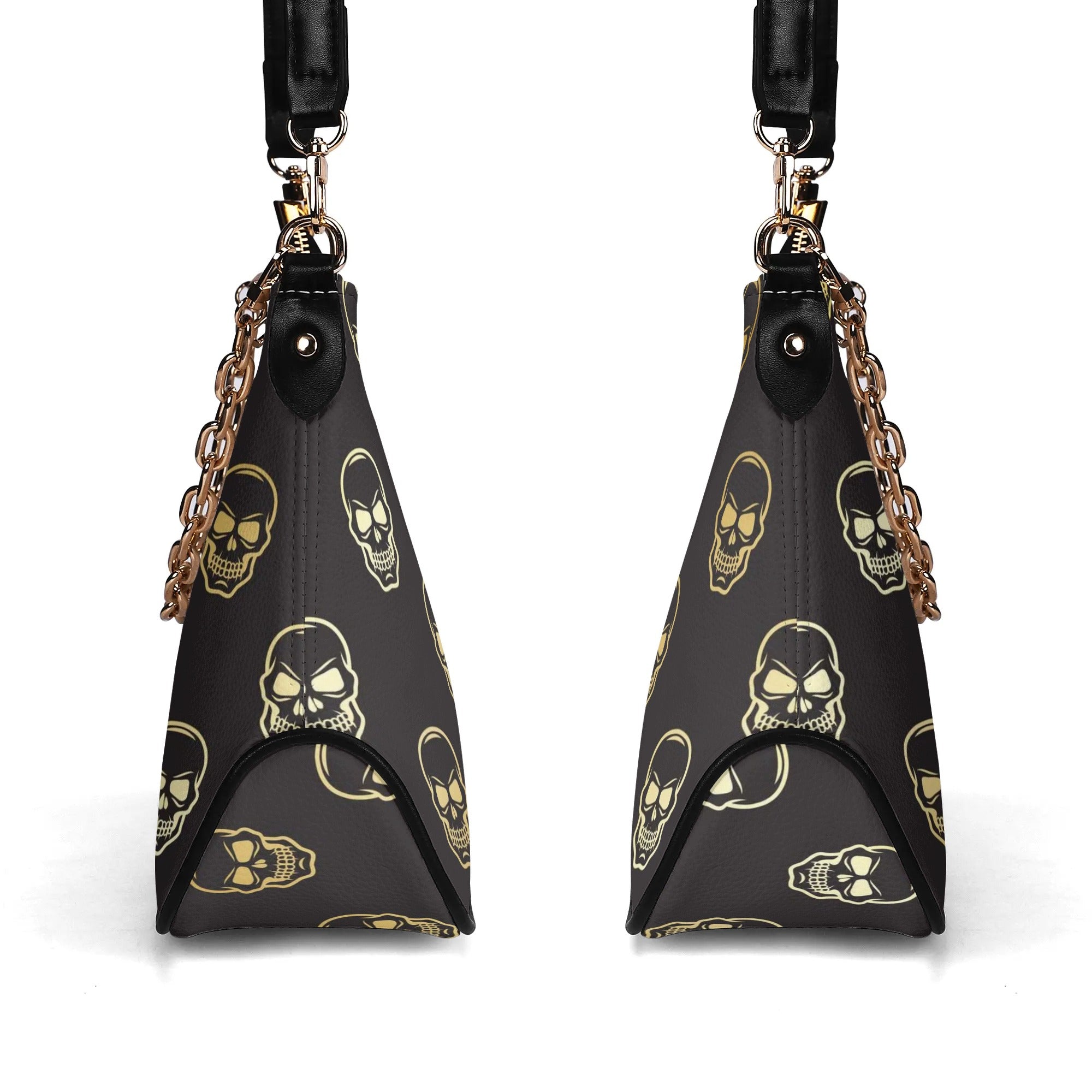 Stylish Happy Skulls Leather Crossbody Bag with Adjustable Chain Strap - Perfect for Women's Daily Use, Travel, and Night Out Accessories