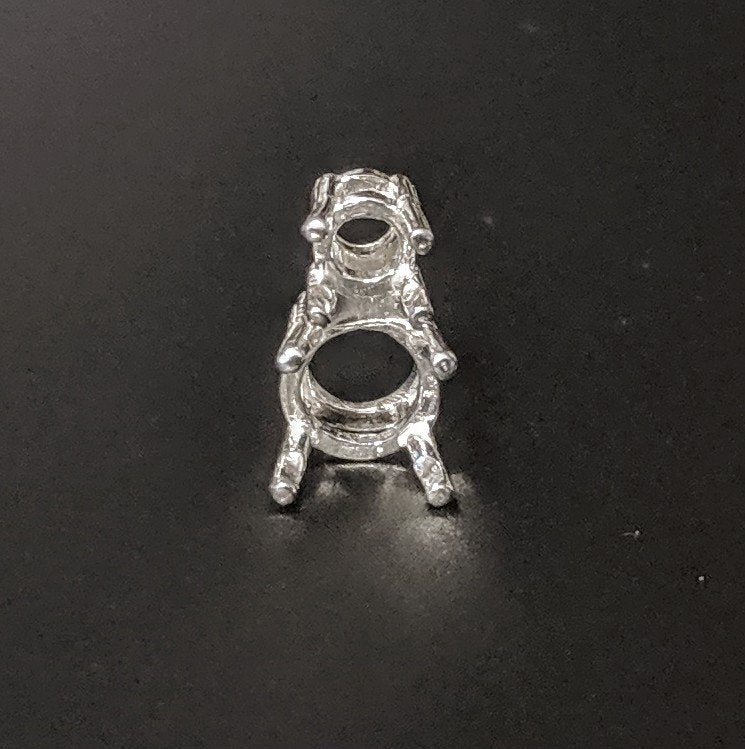 Sterling Silver or 14K Gold 5mm & 8mm Round Stone Slide Pendant Setting - Handcrafted in USA - Jewelry Making Supplies for Necklaces & DIY Projects