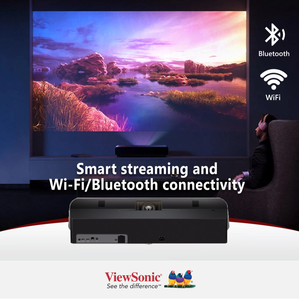 ViewSonic X1000 4K UHD Ultra Short Throw LED Projector - 3840x2160 Resolution, 3000 Lumens for Home Theater, Gaming & Outdoor Movie Nights