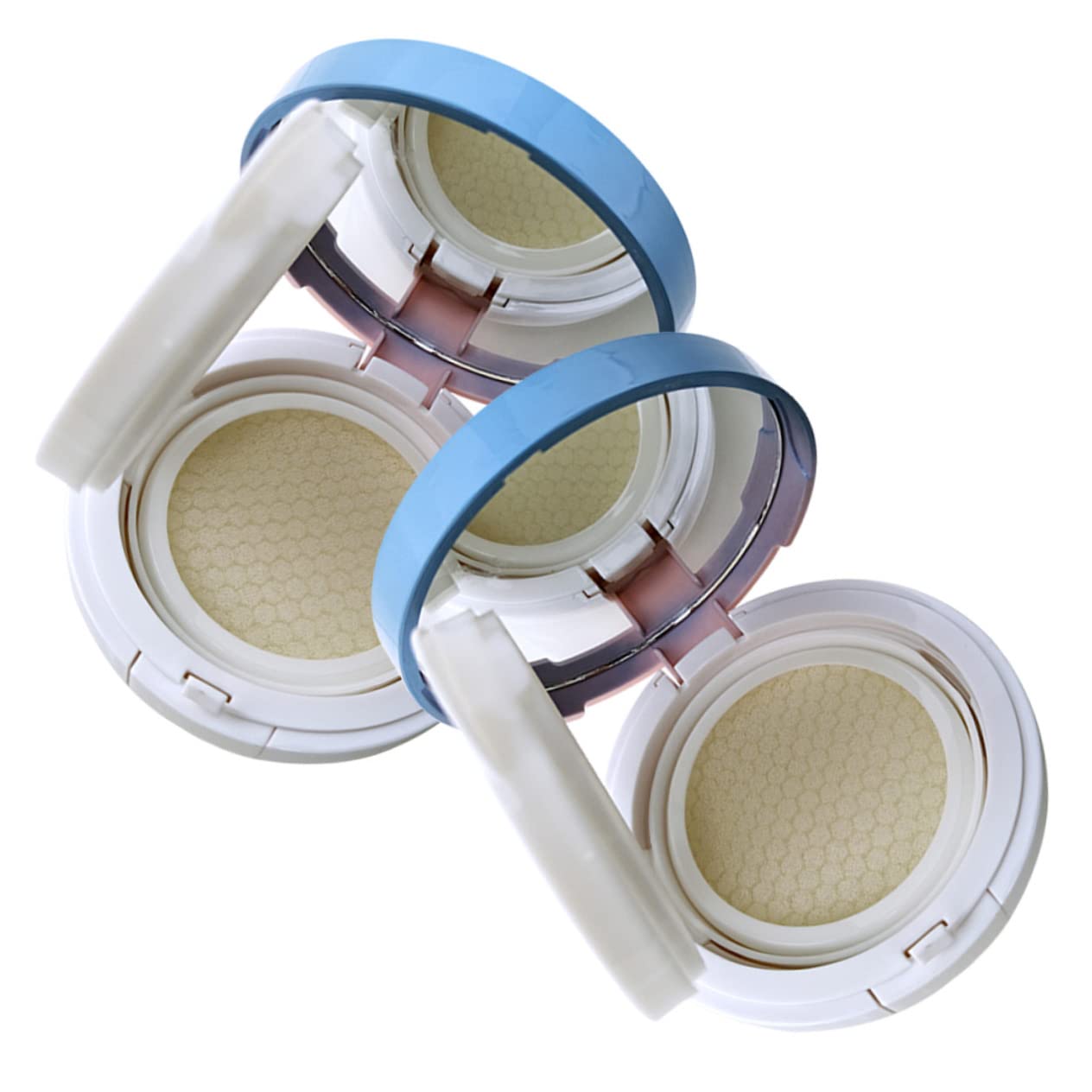 minkissy 2-Piece Loose Powder Containers | Travel-Size Empty Cosmetic Jars | Portable Powder Box & Cushion Foundation Case | Perfect for Makeup Touch-Ups On-The-Go & Travel Essentials