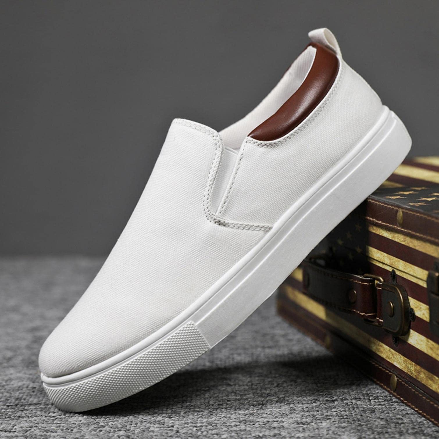 Hbeylia Slip-On Loafers for Men & Women - Breathable Canvas Casual Sneakers | Low-Cut Unisex Walking Shoes for Driving, Outdoor Sports & Daily Wear