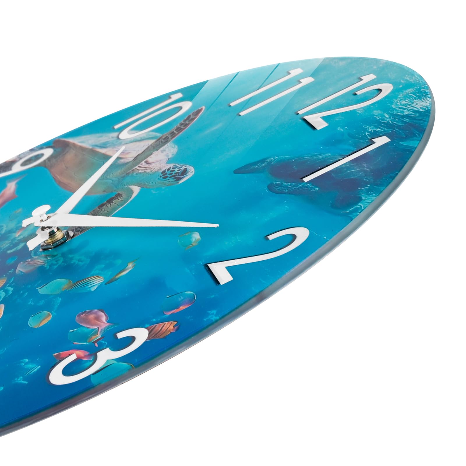 12 Inch Waterproof Nautical Wall Clock - Coastal Ocean Decor with Sea Turtle Design for Indoor & Outdoor Use - Perfect for Patio, Pool, Garden, Beach House & Coastal-Themed Home Decor