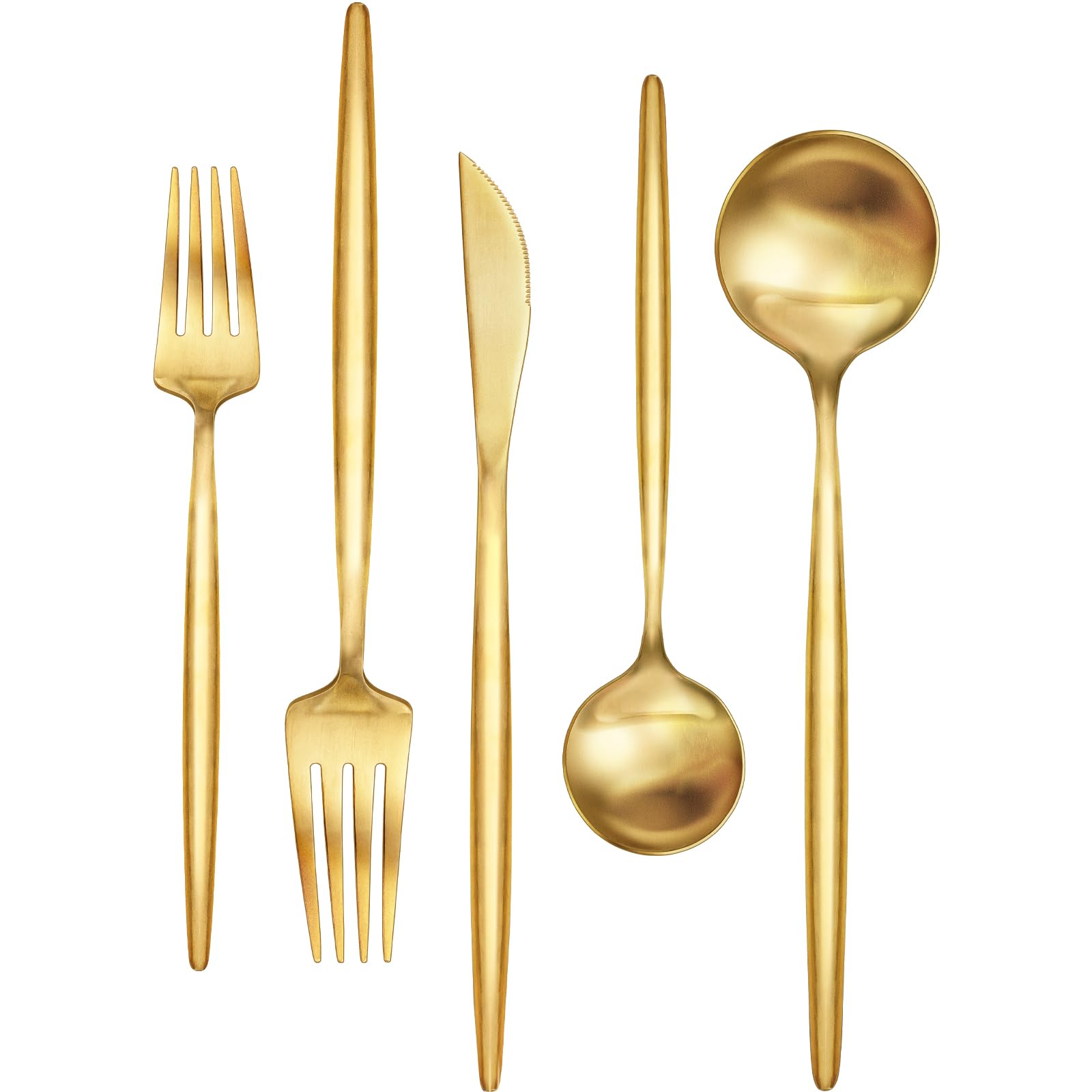 30-Piece Gold Silverware Set for 6 - Premium Stainless Steel Flatware Cutlery Set with Spoons, Forks & Knives - Elegant Dining Utensils for Home, Office, Restaurant & Hotel - Perfect for Dinner Parties, Weddings & Formal Events