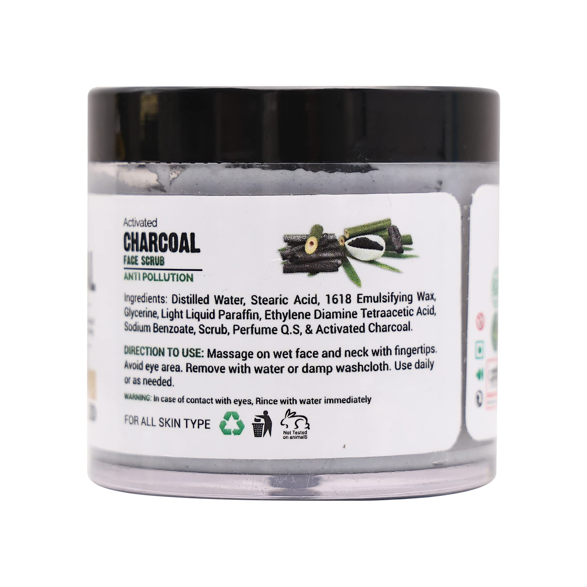 Eotiq Activated Charcoal Face Scrub - Deep Cleansing Exfoliator for Acne, Blackhead & Dead Skin Removal - 100g | Purifying Facial Treatment for Oily & Combination Skin | Perfect for Daily Skincare Routine