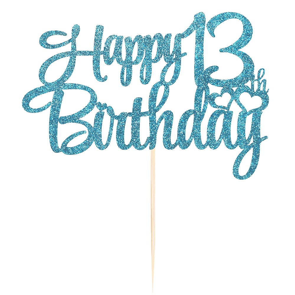 Blue Flash 13th Birthday Cake Topper - Happy 13th Birthday Party Decorations for Teens | Perfect for Birthday Cakes, Cupcakes & Dessert Table Displays