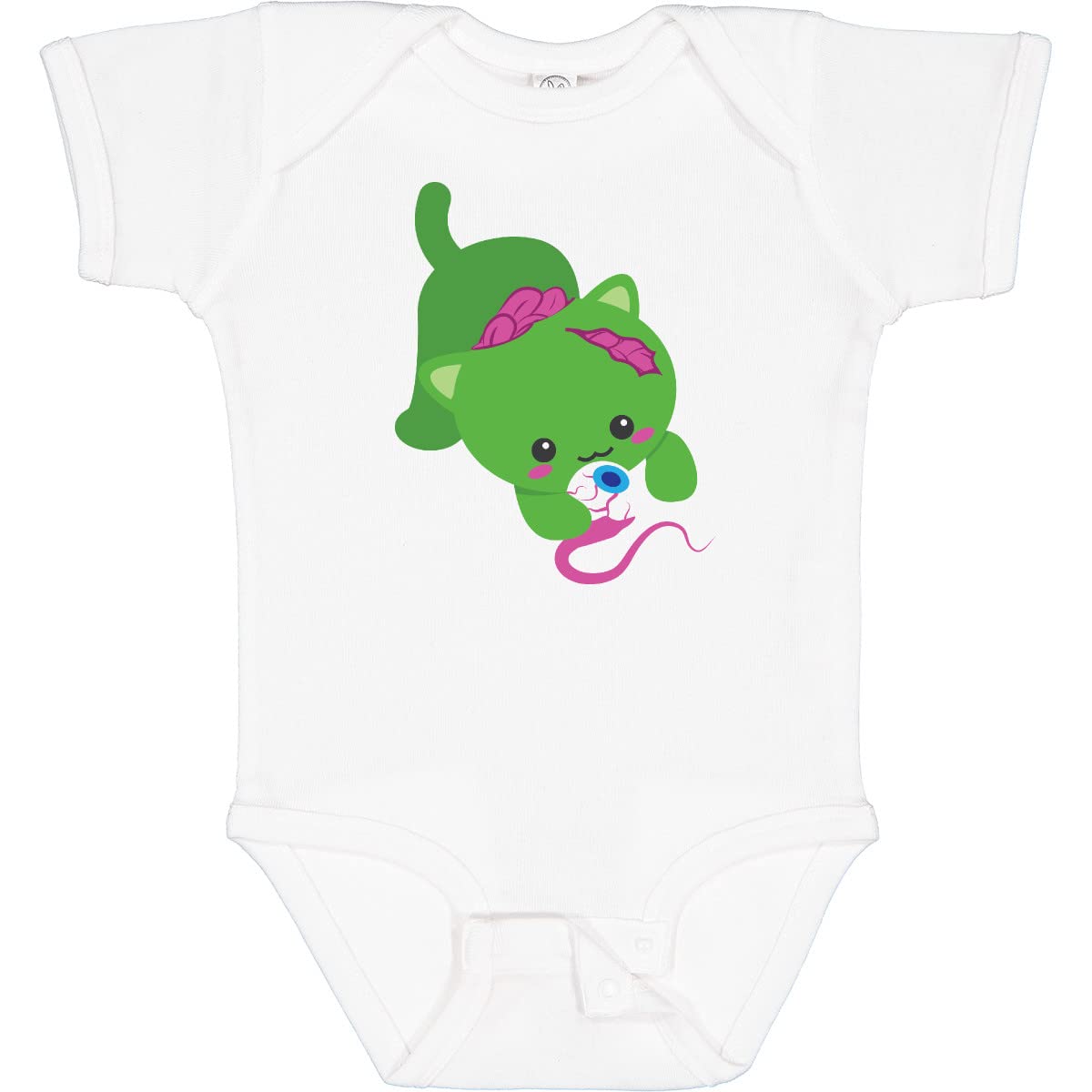 Inktastic Zombie Cat Baby Bodysuit - Cute Halloween Outfit for Infants, Funny Zombie Cat Onesie for Boys & Girls - Perfect for Halloween Parties, Photo Shoots & Everyday Wear