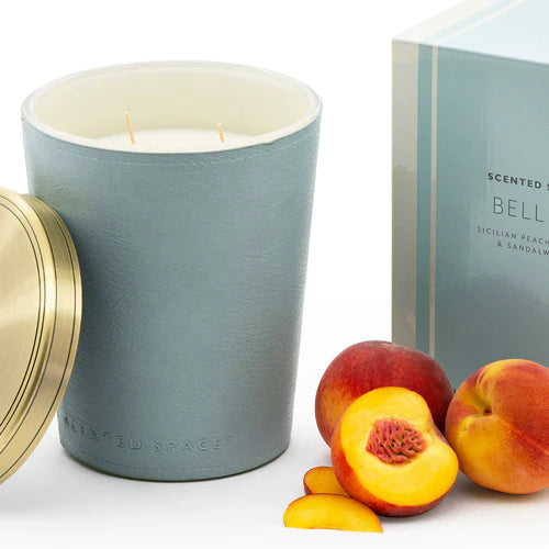 Premium 900g Leather Scented Candle by Scented Space - Luxury Home Fragrance for Living Room, Bedroom & Office Decor
