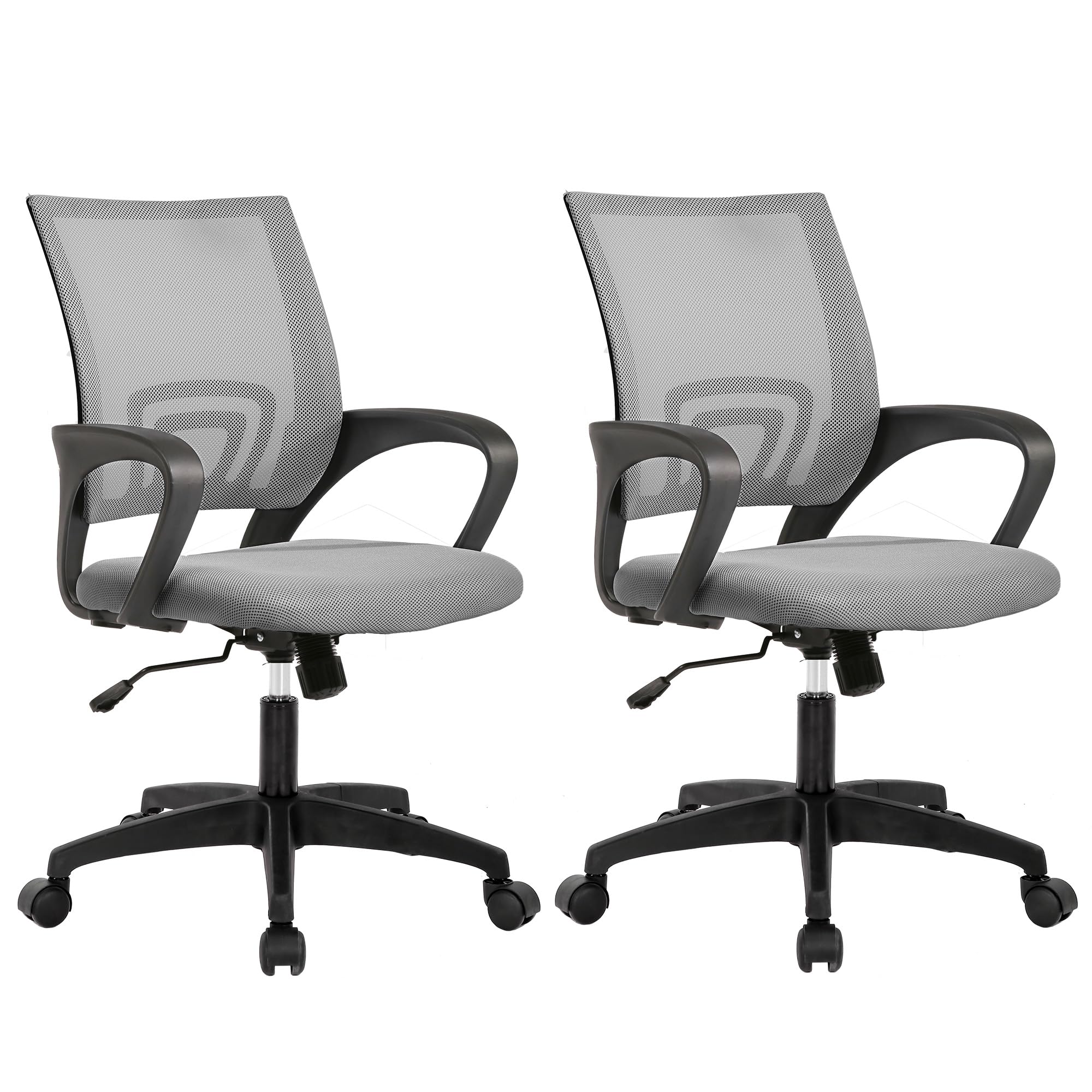 Best Ergonomic Office Chair - Adjustable Mesh Computer Desk Chair with Lumbar Support & Armrests, Mid Back Executive Swivel Rolling Task Chair for Home Office (Grey) - Perfect for Long Work Hours & Remote Work Comfort