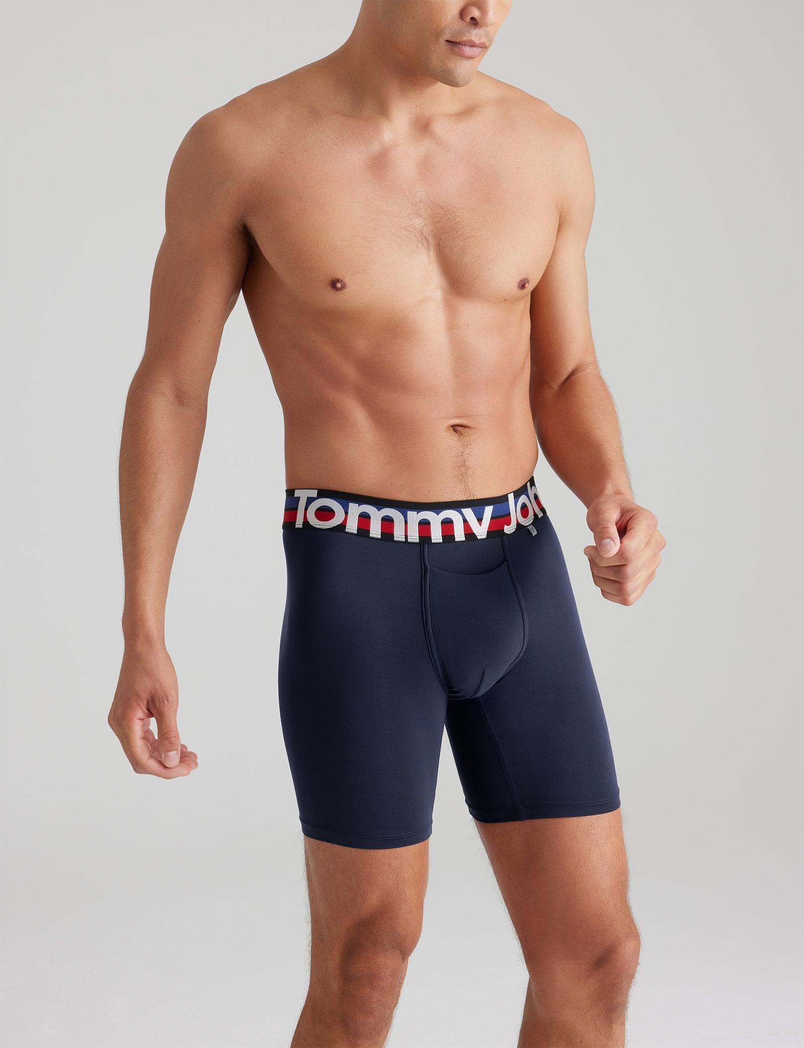 360 Sport Mid Length Boxer Briefs - 6 Pack Men's Breathable Moisture Wicking Underwear for Running, Gym & Active Lifestyle | Comfortable Stretch Fabric with Support Pouch