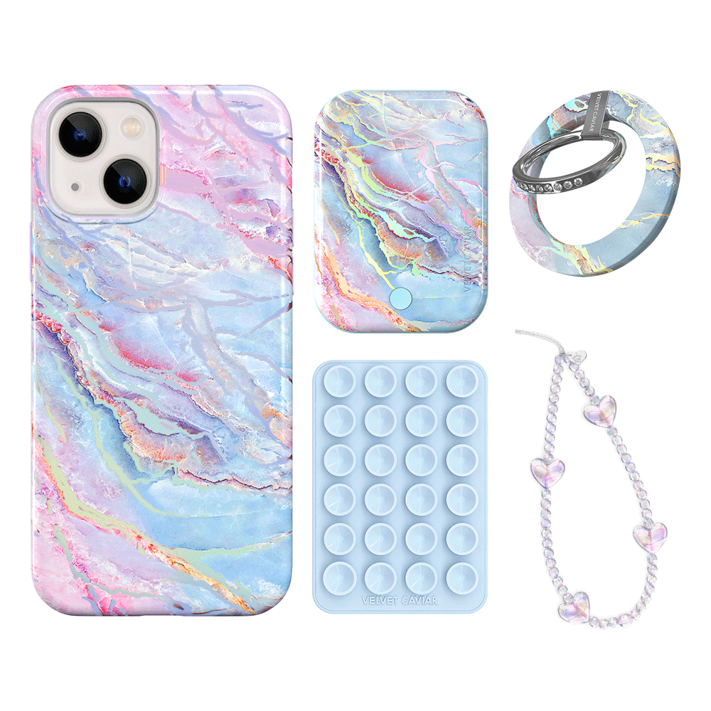 Holo Moonstone iPhone Case with Grip - Stylish & Protective Phone Cover for iPhone 13/14/15 - Perfect for Everyday Use, Travel & Outdoor Activities