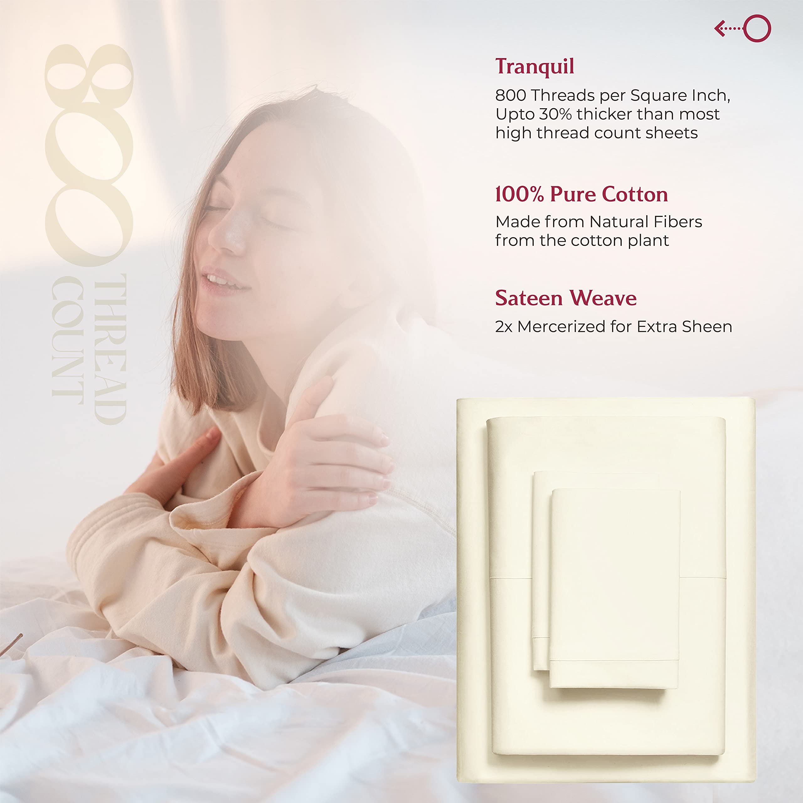 Luxury 100% Egyptian Cotton King Size Sheets Set - 6 PC 800 Thread Count Sateen Weave Bedding with 16
