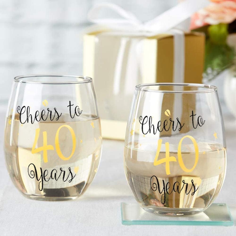 Yalucky Gold Stemless Wine Glasses Set of 4 - Elegant Champagne Flutes for Women & Men - Perfect Wedding, Anniversary, Bridal Shower Gifts - Great for Parties, Romantic Dinners & Home Decor
