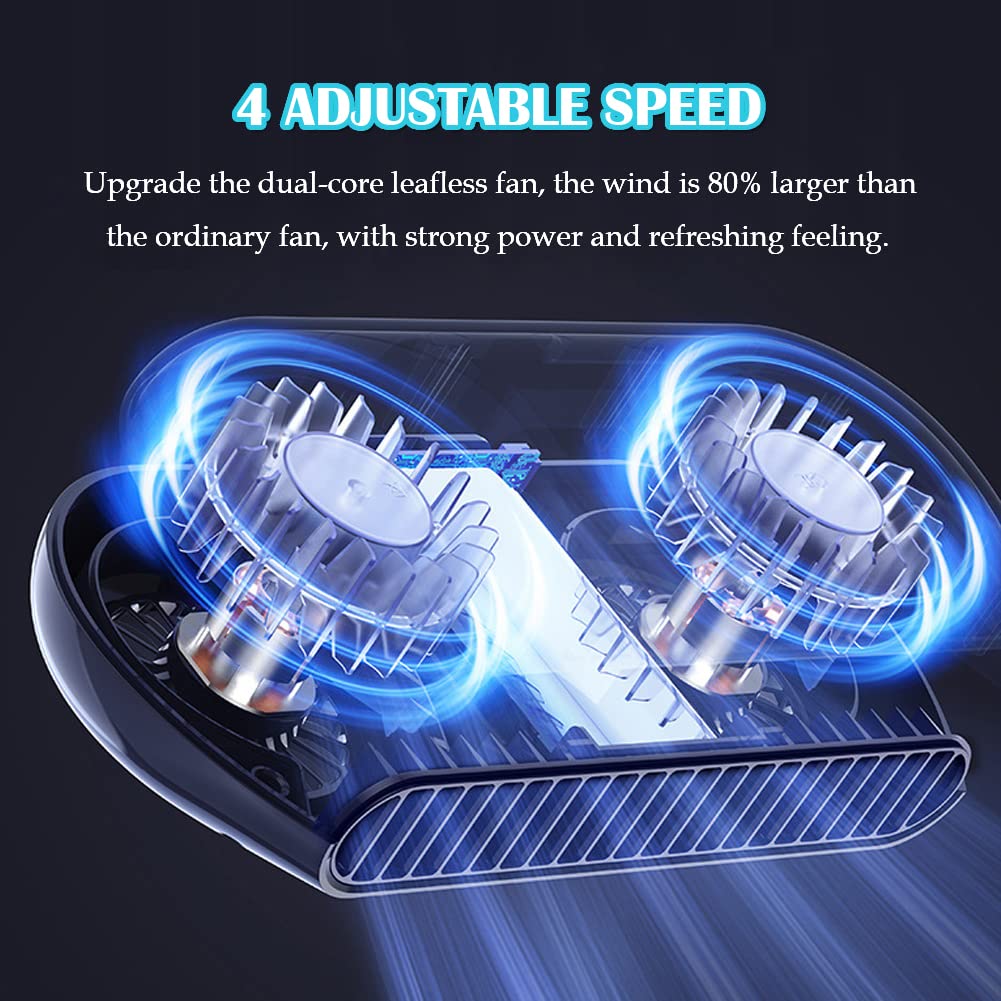 USB Portable Bladeless Cooling Fan - 4-Speed Silent Baby Fan with Adjustable Angle, Flexible Tripod & 2400mAh Rechargeable Battery - Perfect for Strollers, Desks, Travel, and Home Use